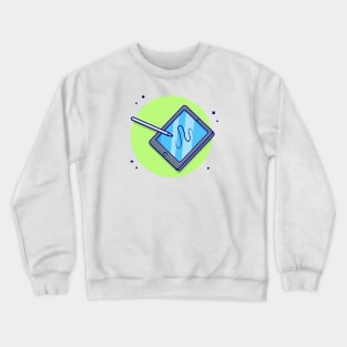 Tablet And Stylus Pencil Cartoon Vector Icon Illustration Crewneck Sweatshirt